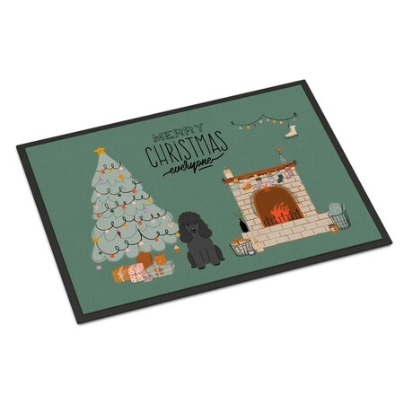 Carolines Treasures 18 x 27 in. Black Poodle Christmas Everyone Indoor or Outdoor Mat CK7634MAT